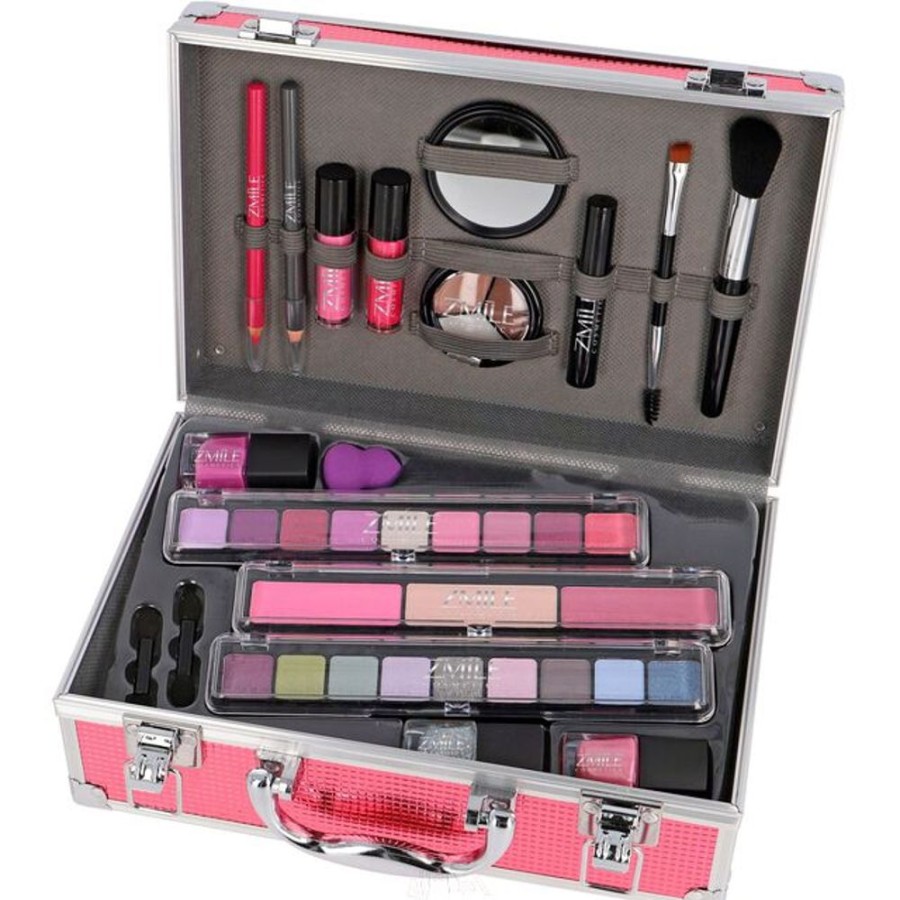 Make Up Zmile Cosmetics Schminksets | Schminkkoffer Merry Berry Set Alu Profi-Qualitat 38 Teilig Vegan